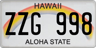 HI license plate ZZG998
