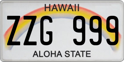 HI license plate ZZG999