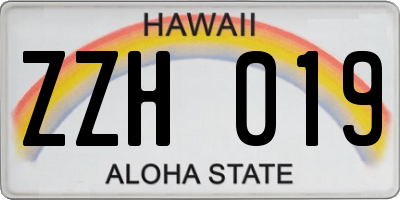 HI license plate ZZH019