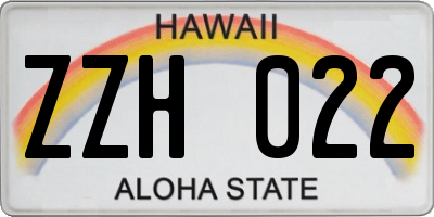 HI license plate ZZH022