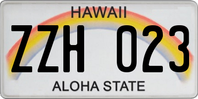 HI license plate ZZH023