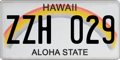 HI license plate ZZH029