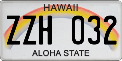 HI license plate ZZH032