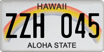 HI license plate ZZH045