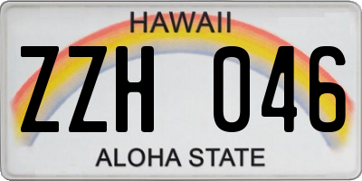 HI license plate ZZH046