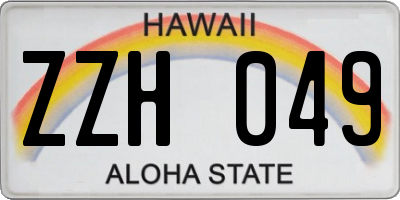 HI license plate ZZH049