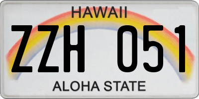 HI license plate ZZH051