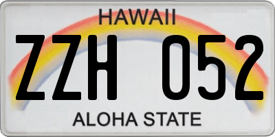 HI license plate ZZH052