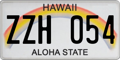 HI license plate ZZH054