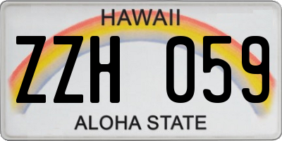 HI license plate ZZH059
