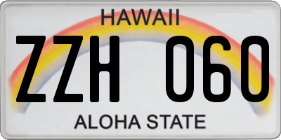 HI license plate ZZH060