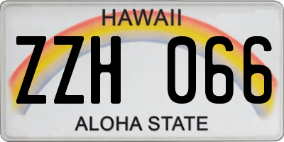 HI license plate ZZH066