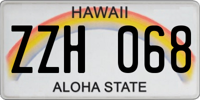 HI license plate ZZH068