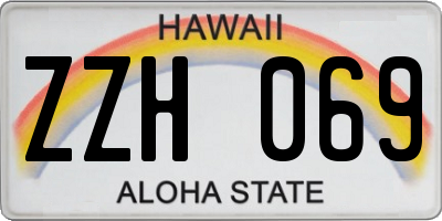 HI license plate ZZH069