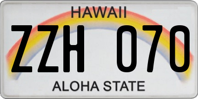 HI license plate ZZH070