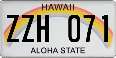 HI license plate ZZH071