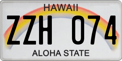 HI license plate ZZH074