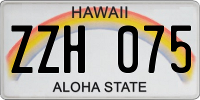 HI license plate ZZH075