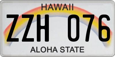 HI license plate ZZH076