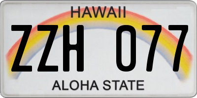 HI license plate ZZH077