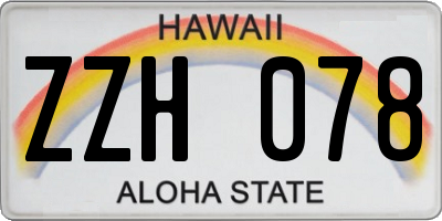 HI license plate ZZH078