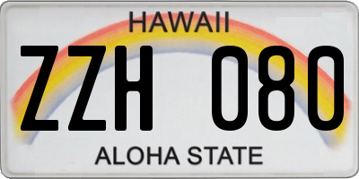 HI license plate ZZH080