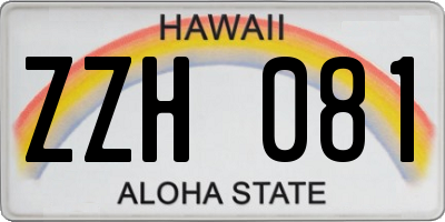 HI license plate ZZH081