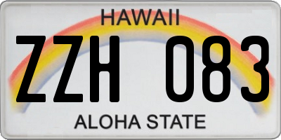 HI license plate ZZH083