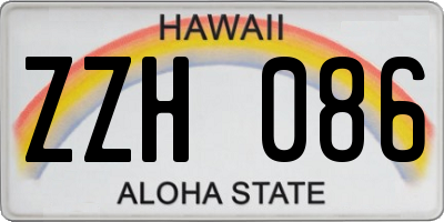 HI license plate ZZH086