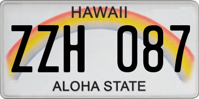 HI license plate ZZH087