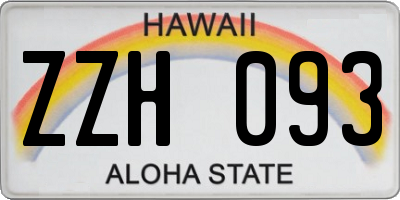 HI license plate ZZH093