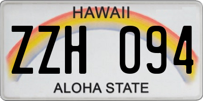 HI license plate ZZH094