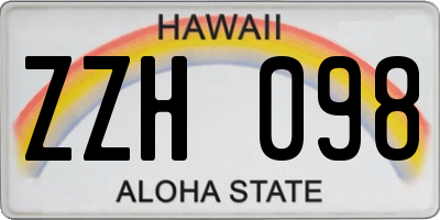 HI license plate ZZH098