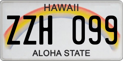 HI license plate ZZH099