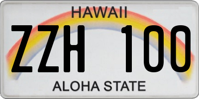 HI license plate ZZH100