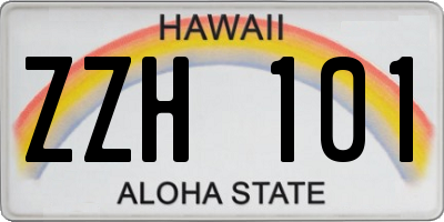 HI license plate ZZH101