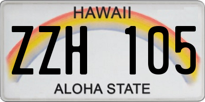 HI license plate ZZH105