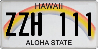 HI license plate ZZH111