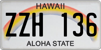 HI license plate ZZH136