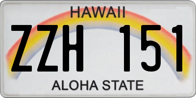 HI license plate ZZH151