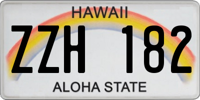 HI license plate ZZH182