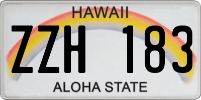 HI license plate ZZH183