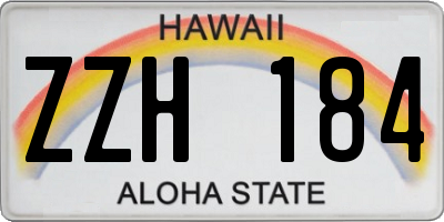 HI license plate ZZH184