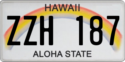 HI license plate ZZH187