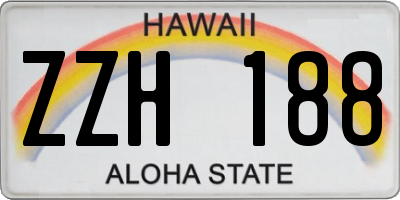 HI license plate ZZH188