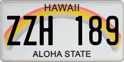 HI license plate ZZH189