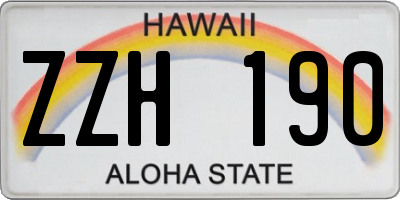 HI license plate ZZH190