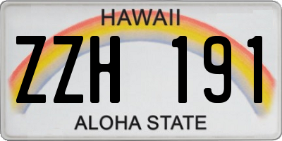 HI license plate ZZH191
