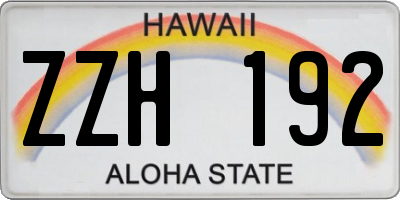 HI license plate ZZH192