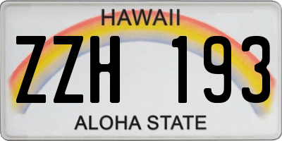 HI license plate ZZH193